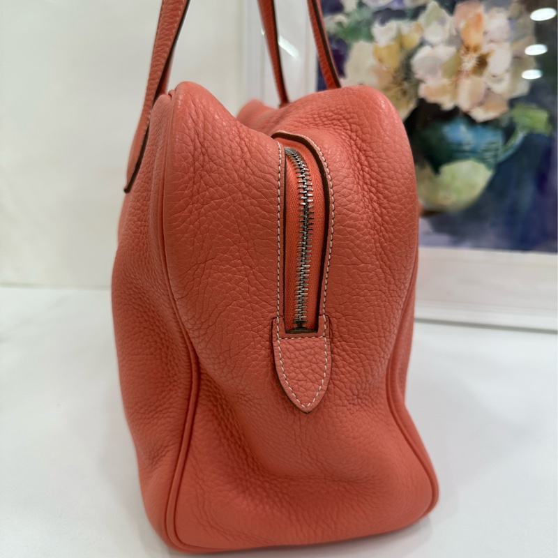 Hermes愛馬仕victoria 35 維多利亞35 龍蝦粉 TC皮 框O刻-4