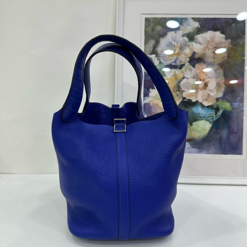 Hermes 愛馬仕 菜籃22 picotin22 7T電光藍touch A刻-1