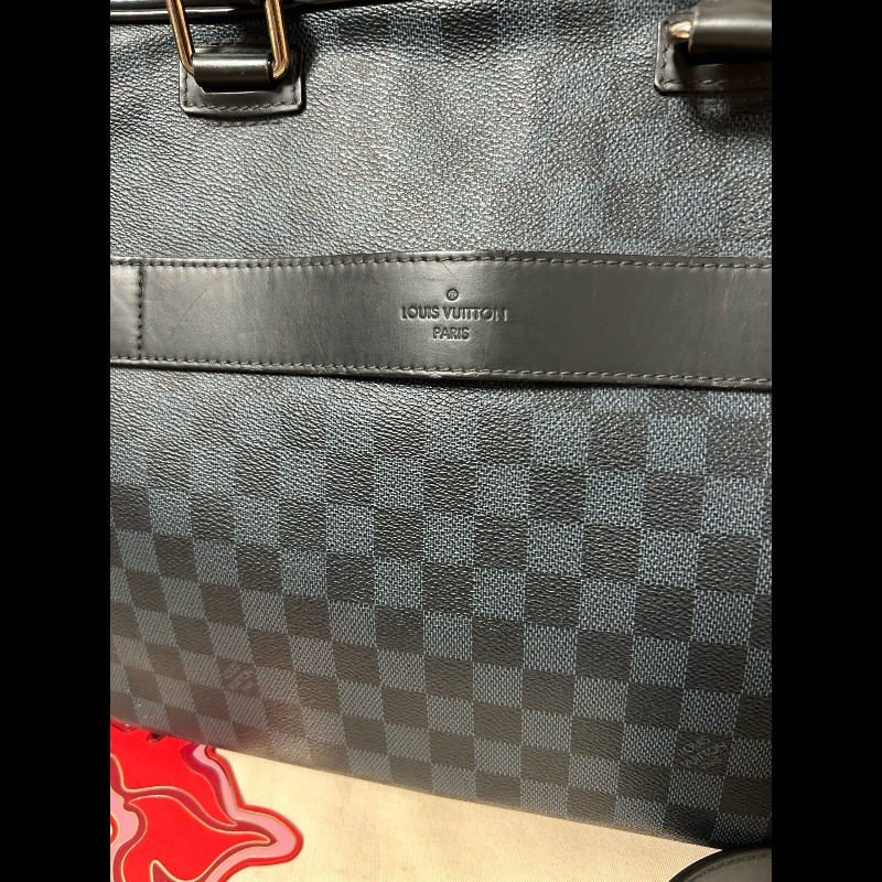 LV棋盤格手提包 男款公文包 黑色棋盤格Damier Graphite-2