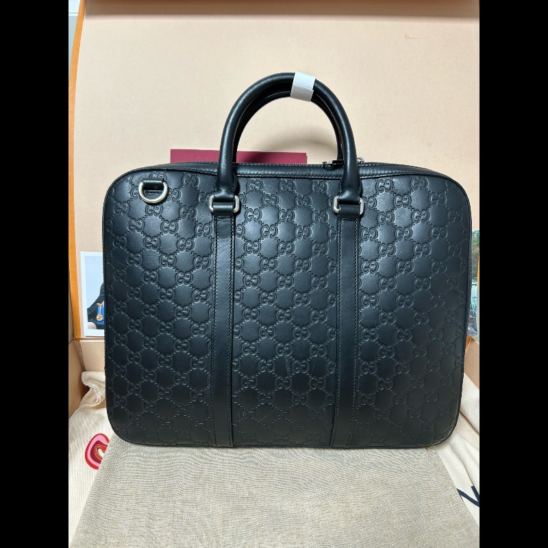 古馳/Gucci GG Emblem系列大號公文包 無肩帶-1