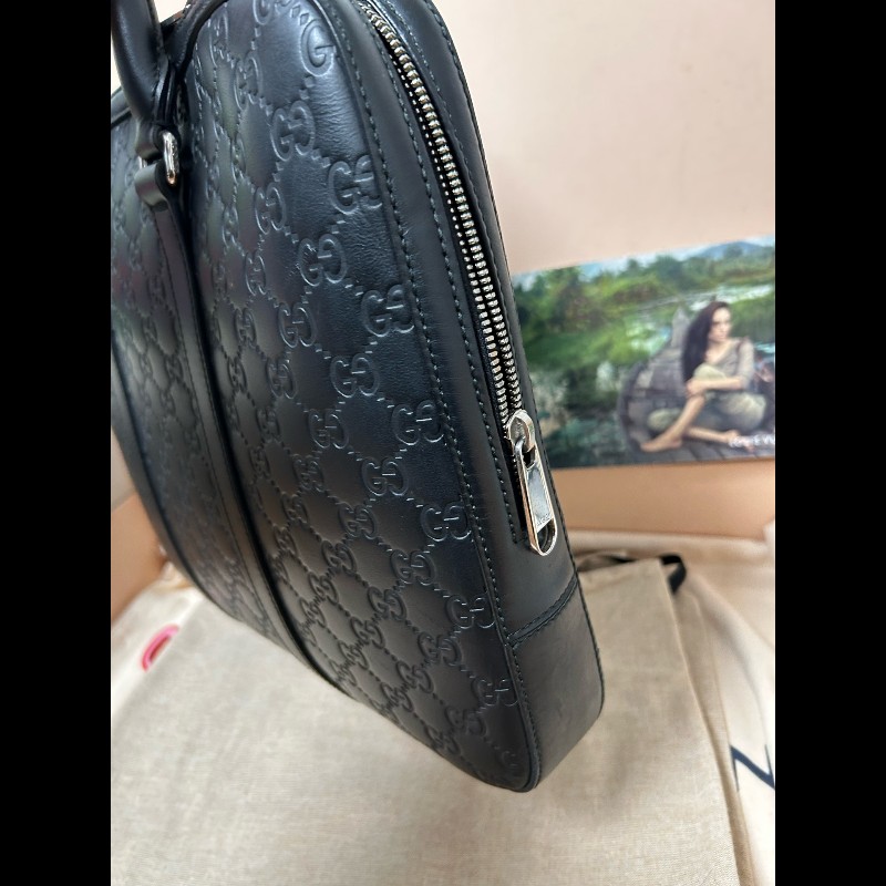 古馳/Gucci GG Emblem系列大號公文包 無肩帶-2