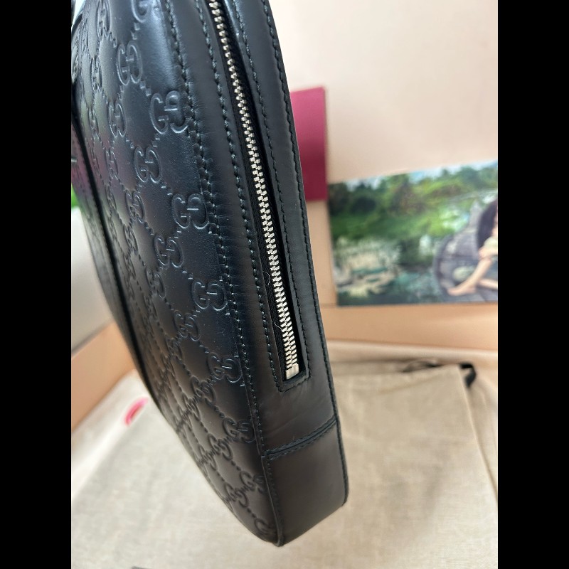 古馳/Gucci GG Emblem系列大號公文包 無肩帶-3