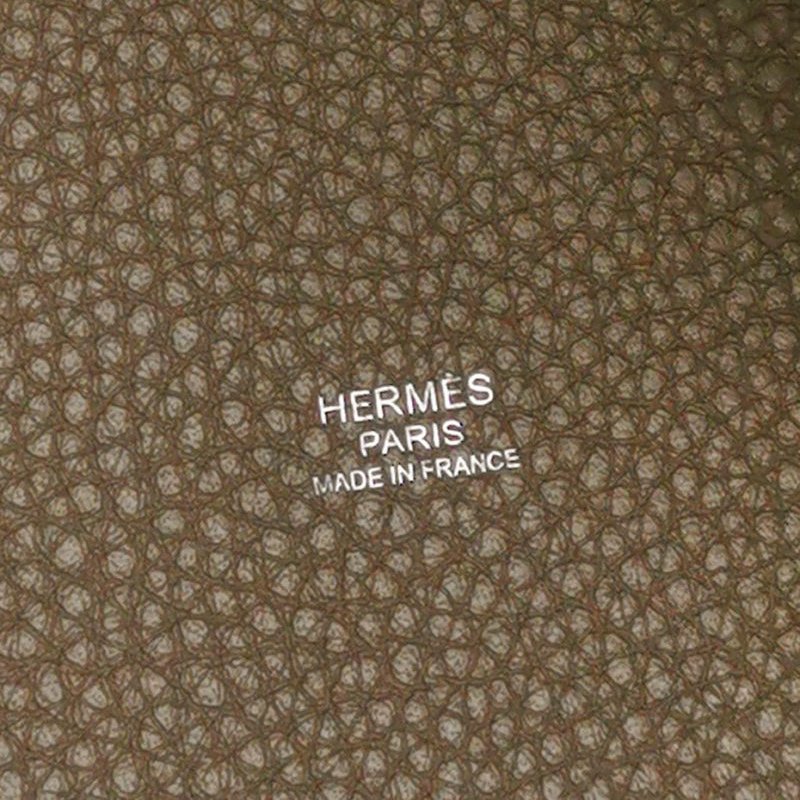 Hermes Picotin菜籃包22手提包Clemence（TC）牛皮銀扣18etoupe大象灰Y刻-7