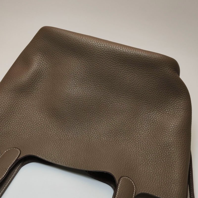 Hermes Picotin菜籃包22手提包Clemence（TC）牛皮銀扣18etoupe大象灰Y刻-15