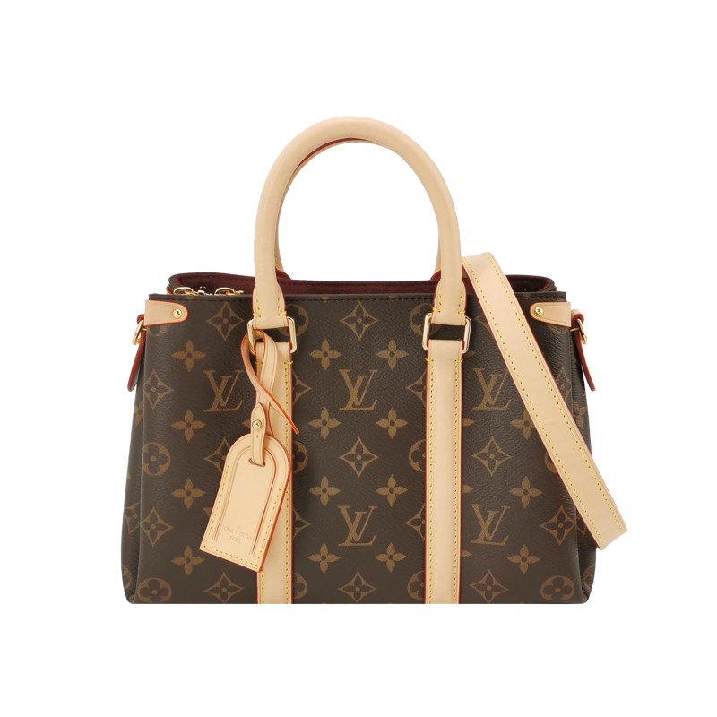 Louis Vuitton (LV) SoufflotBB植鞣革Monogram印花托特包肩肩包晶片款-0