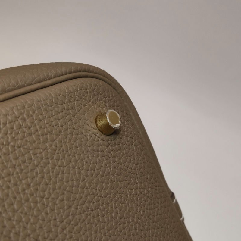 Hermes Picotin菜籃包22手提包Clemence(TC)牛皮金扣18etoupe大象灰Z刻-12