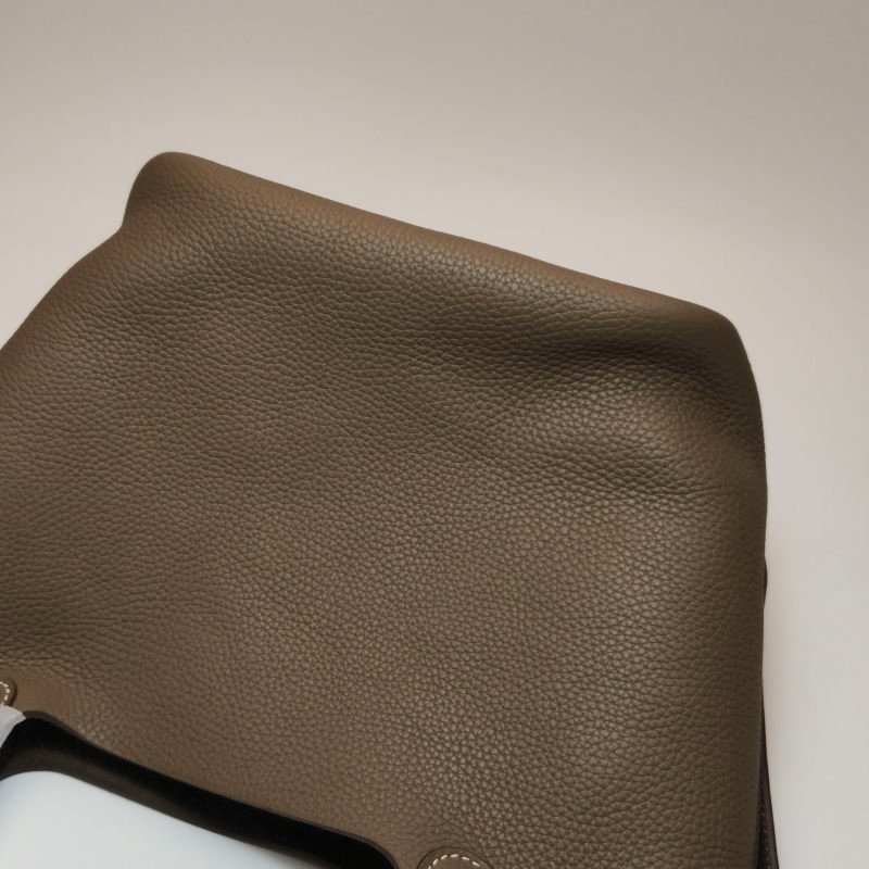 Hermes Picotin菜籃包22手提包Clemence(TC)牛皮金扣18etoupe大象灰Z刻-13