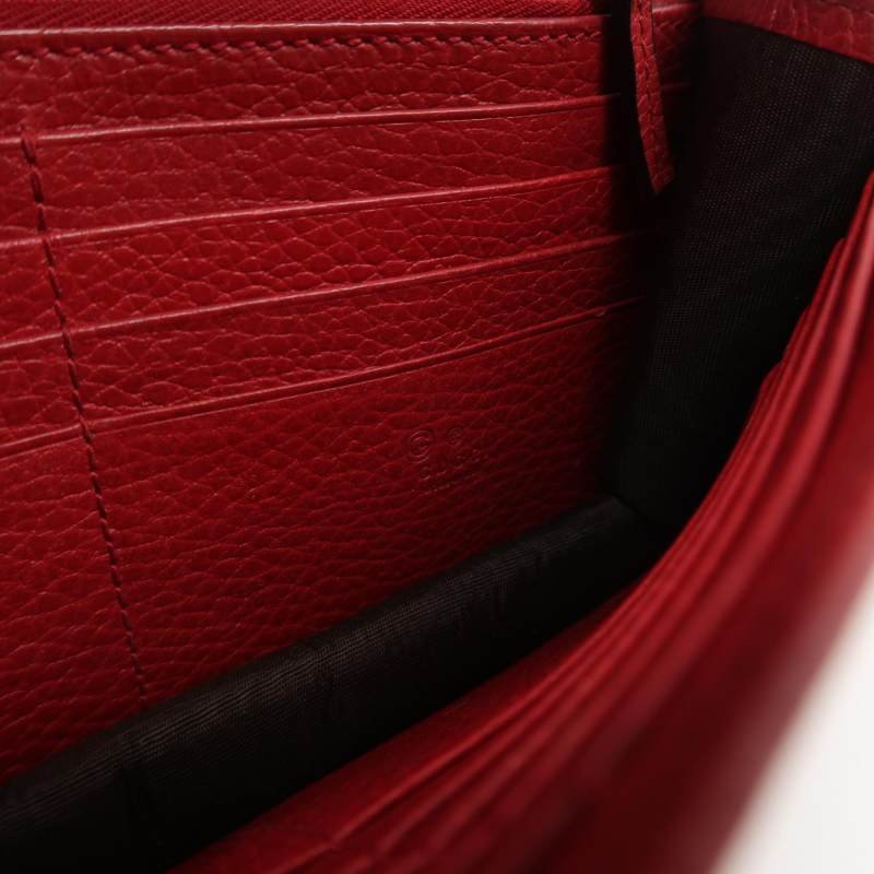 Gucci Interlocking G牛皮純色互扣式雙G斜背包單肩包-7