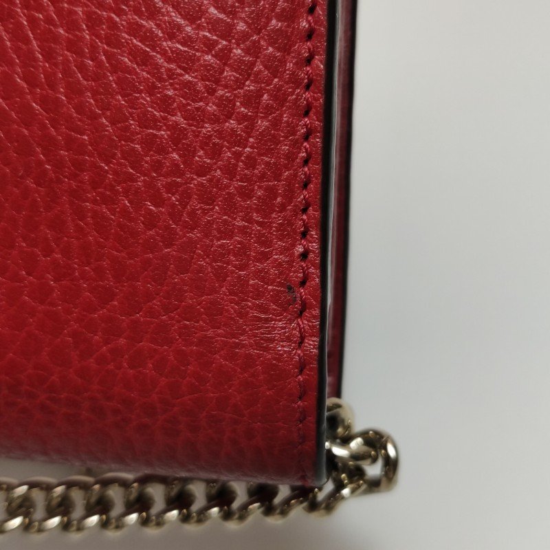 Gucci Interlocking G牛皮純色互扣式雙G斜背包單肩包-14