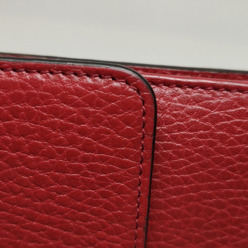 Gucci Interlocking G牛皮純色互扣式雙G斜背包單肩包-16