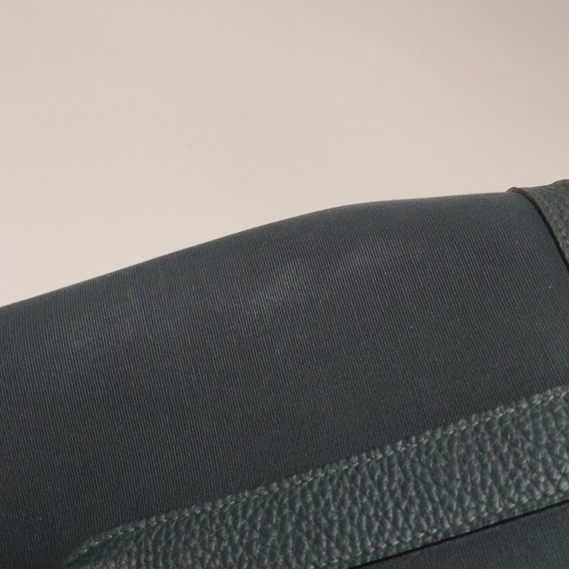 Hermes Garden Party花園包30按扣手提包Negonda牛皮帆布銀扣6O松柏綠Z刻-13