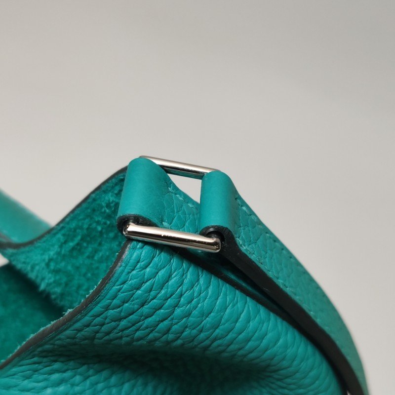 Hermes Picotin菜籃包18手提包TC牛皮Swift牛皮銀扣Z6孔雀綠7N糖果藍Y刻-13