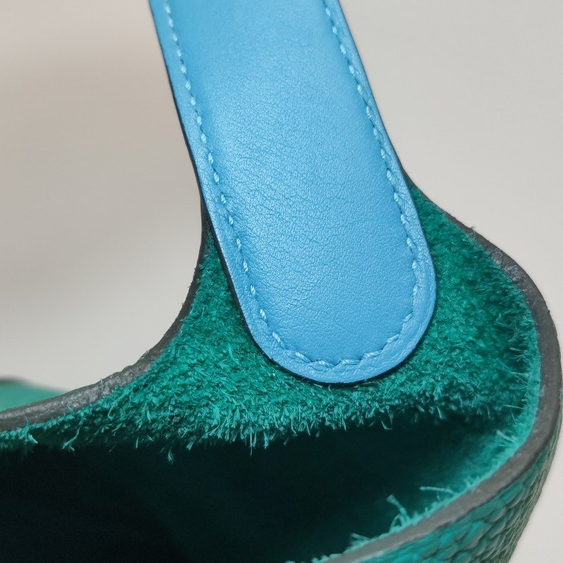 Hermes Picotin菜籃包18手提包TC牛皮Swift牛皮銀扣Z6孔雀綠7N糖果藍Y刻-14