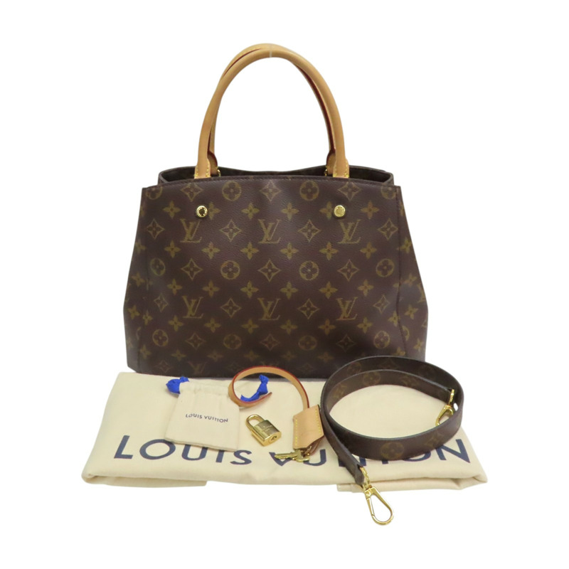棕色 原花帆布 Montaigne MM 兩用包【LOUIS VUITTON LV 路易威登】 M41056-10