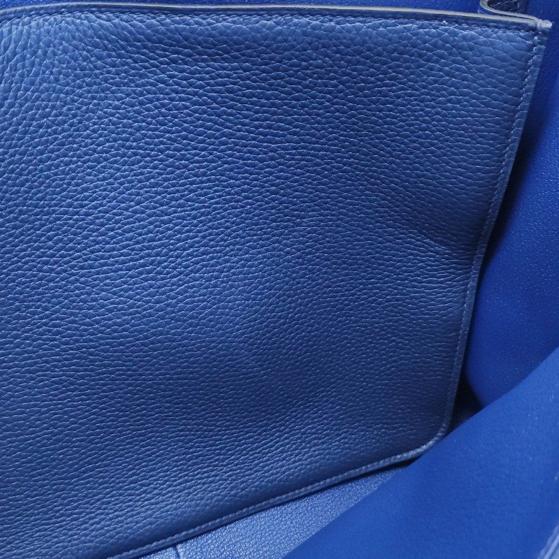 Hermes Steve35斜背包單肩包Togo牛皮銀扣18etoupe大象灰S4深藍框R刻-10