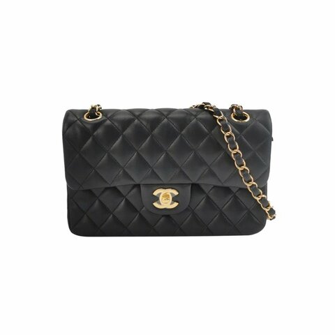 Chanel Classic Flap 經典款小號羊皮菱格絎縫雙C扣皮穿鏈單肩包