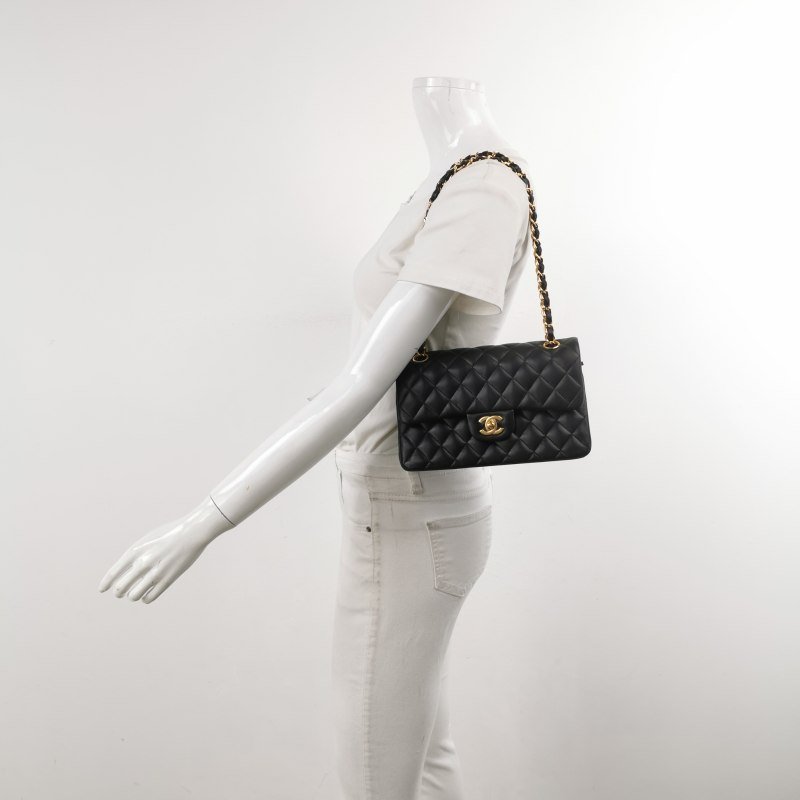 Chanel Classic Flap 經典款小號羊皮菱格絎縫雙C扣皮穿鏈單肩包-1