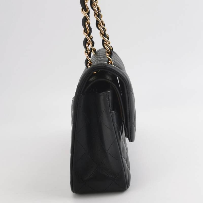 Chanel Classic Flap 經典款小號羊皮菱格絎縫雙C扣皮穿鏈單肩包-3