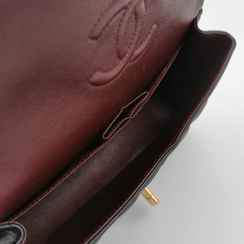 Chanel Classic Flap 經典款小號羊皮菱格絎縫雙C扣皮穿鏈單肩包-6