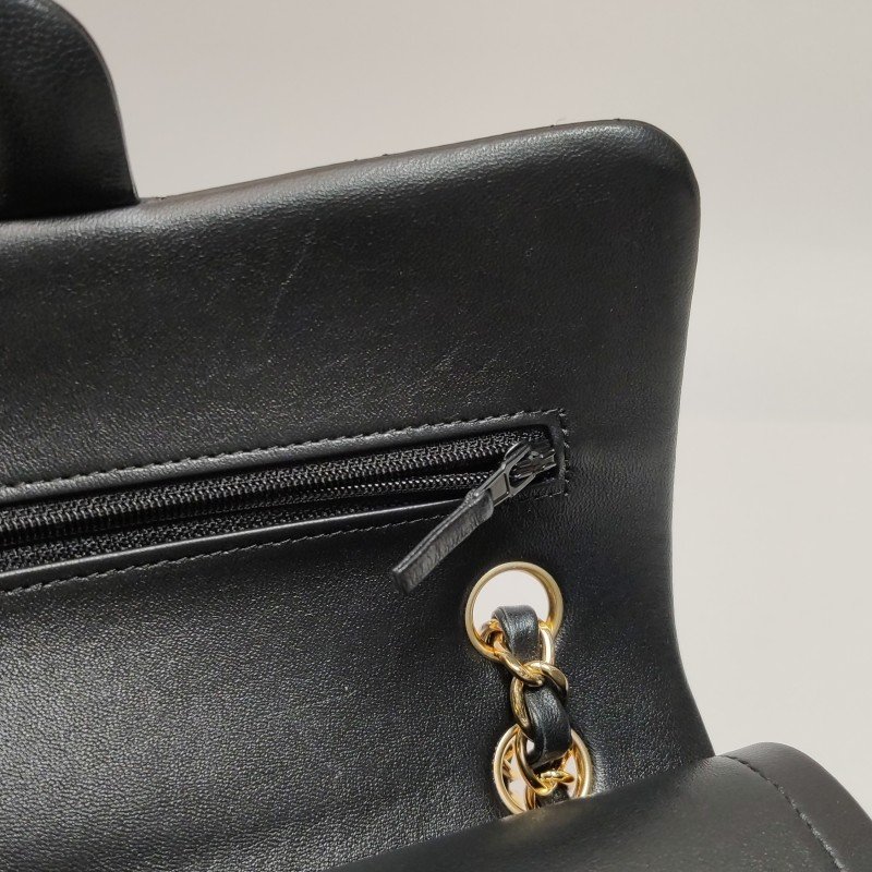 Chanel Classic Flap 經典款小號羊皮菱格絎縫雙C扣皮穿鏈單肩包-8