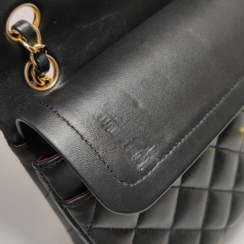 Chanel Classic Flap 經典款小號羊皮菱格絎縫雙C扣皮穿鏈單肩包-16