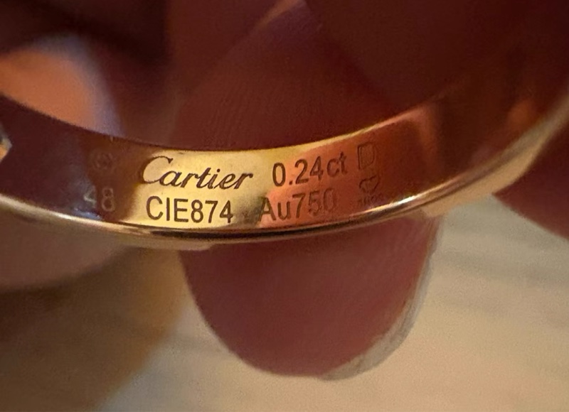 18K玫瑰金大鑽🌟Cartier Love系列 18K玫瑰金 戒指0.24克拉鑽石 ｜Classic Trend CT精品｜台北東區實體門市-3