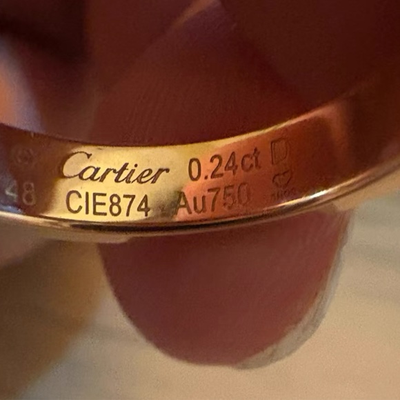 18K玫瑰金大鑽🌟Cartier Love系列 18K玫瑰金 戒指0.24克拉鑽石 ｜Classic Trend CT精品｜台北東區實體門市-4