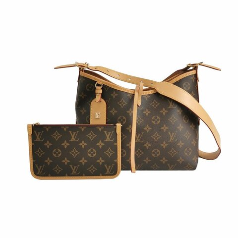 Louis Vuitton (LV) Carry All小號植鞣革老花子母包單肩包晶片款