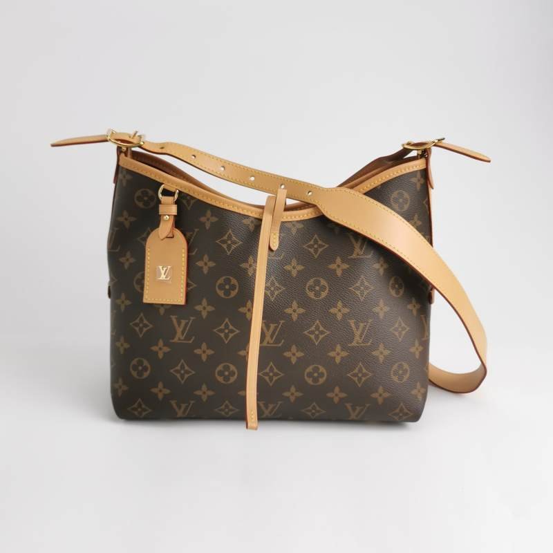 Louis Vuitton (LV) Carry All小號植鞣革老花子母包單肩包晶片款-7