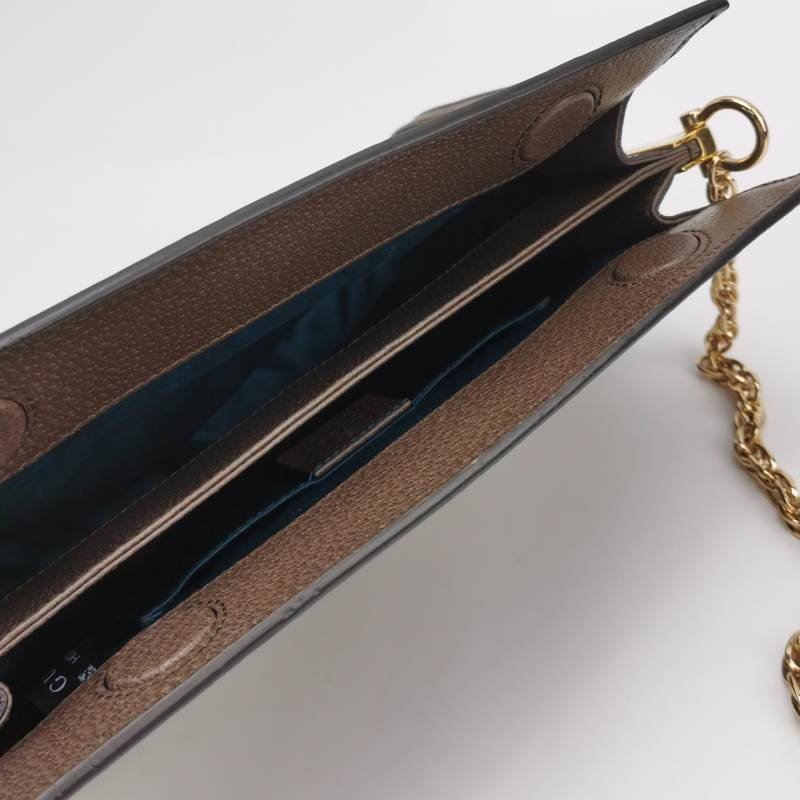 Gucci Ophidia中型牛皮帆布GG老花條紋雙G肩包斜背包-6