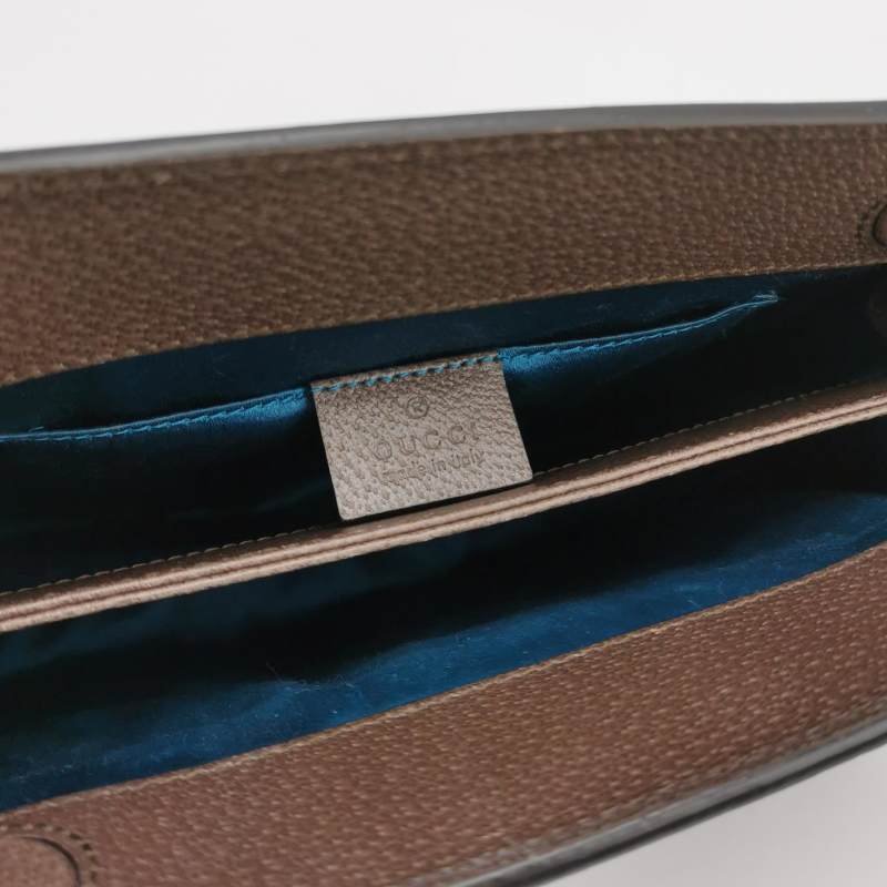 Gucci Ophidia中型牛皮帆布GG老花條紋雙G肩包斜背包-7