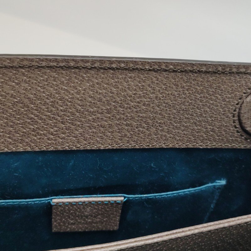 Gucci Ophidia中型牛皮帆布GG老花條紋雙G肩包斜背包-10