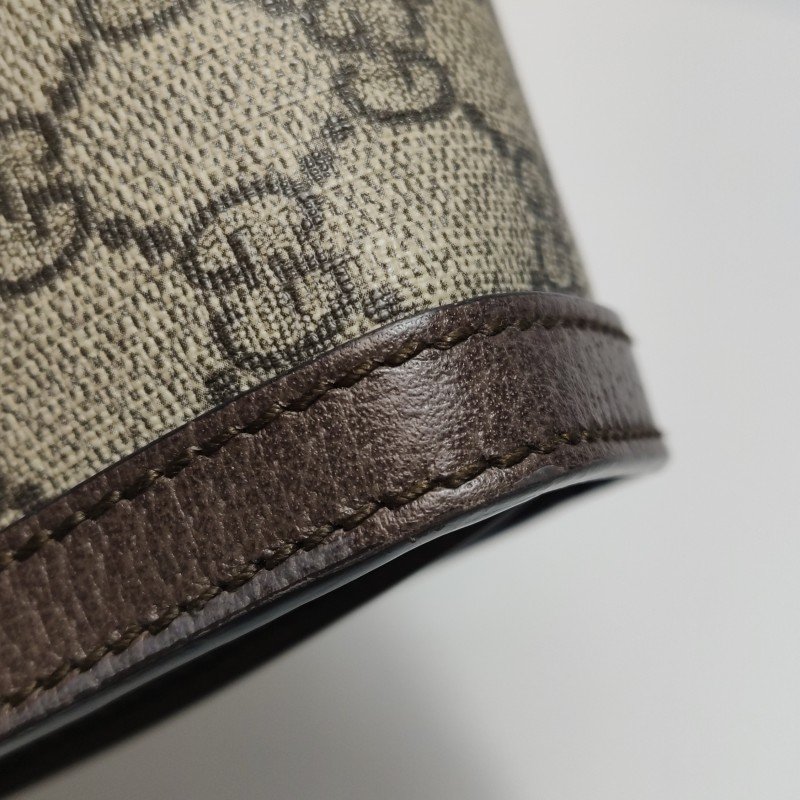 Gucci Ophidia中型牛皮帆布GG老花條紋雙G肩包斜背包-15