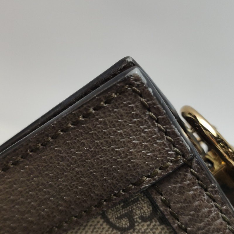 Gucci Ophidia中型牛皮帆布GG老花條紋雙G肩包斜背包-16