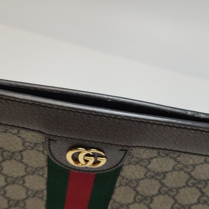 Gucci Ophidia中型牛皮帆布GG老花條紋雙G肩包斜背包-20