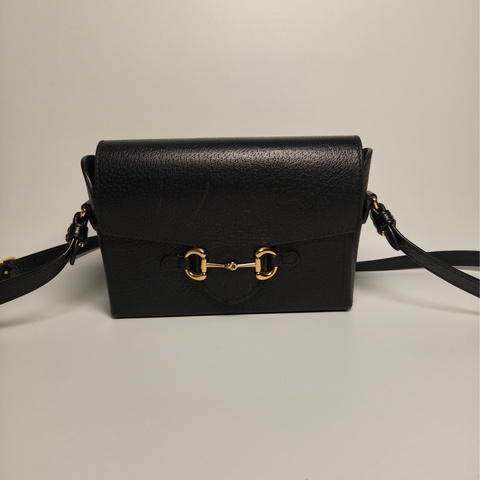 98新｜Gucci/古馳 黑色1955橫版盒子包