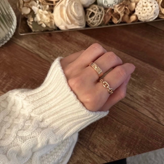 愛馬仕hermes 18k玫瑰金豬鼻子戒指 50碼-7