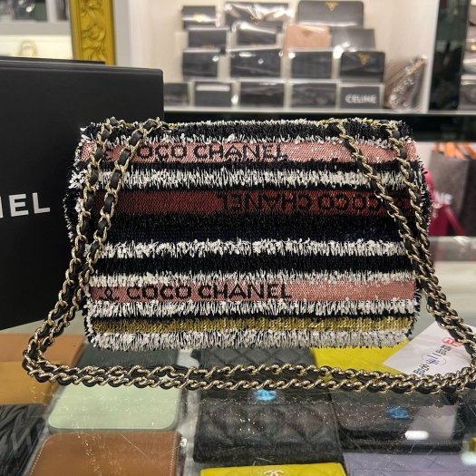 東區正精品㊣CHANEL MINI COCO 20 香奈兒黑棕色亮片字母金鍊肩背包斜背包 CF 20cm RZ6376-4