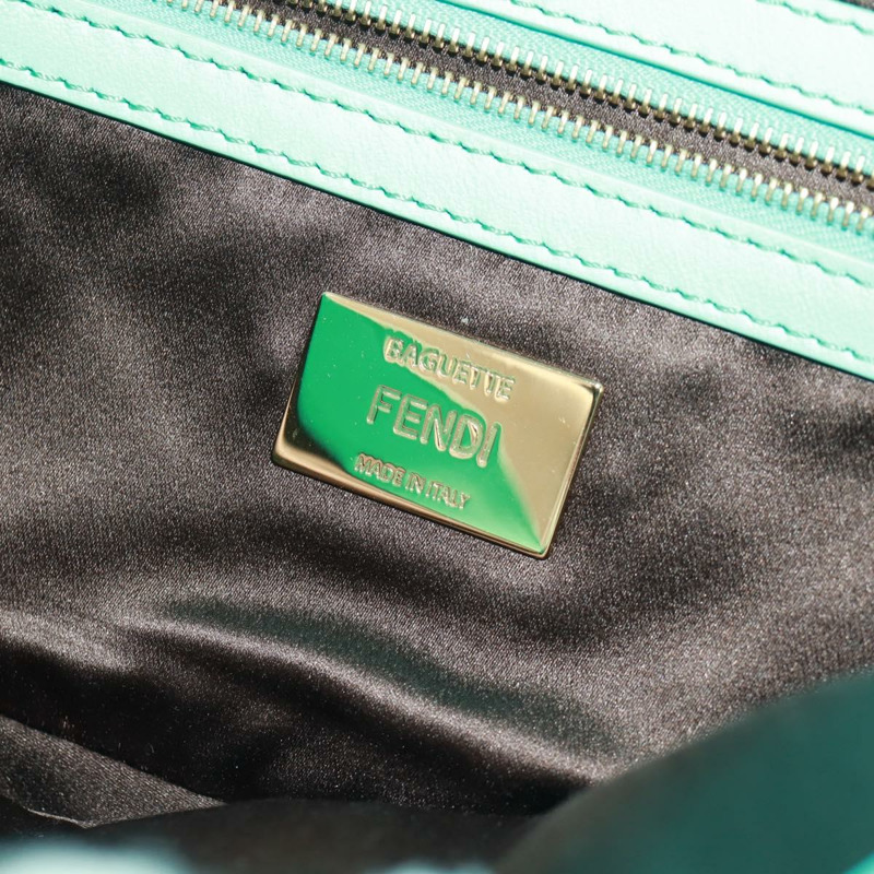 【日本直送】FENDI 亮片 Mamma Baguette 單肩包 藍色金色 正品 166166SM-20