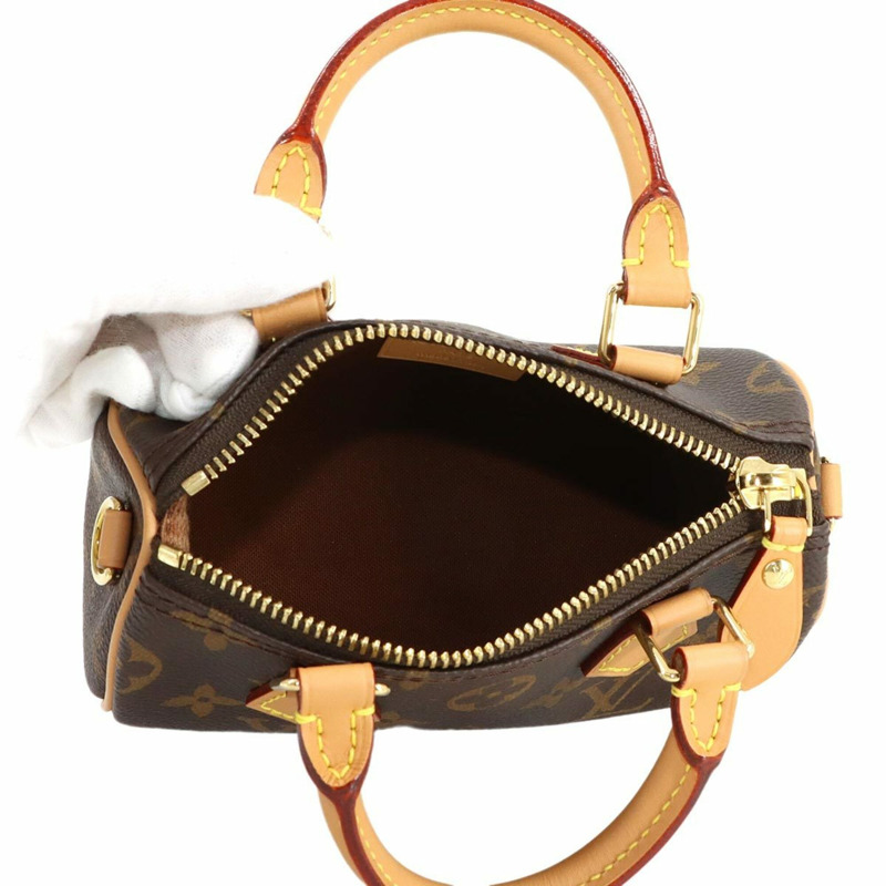 路易威登 LOUIS VUITTON Monogram Nano Speedy 兩手提單肩包 M81085-5