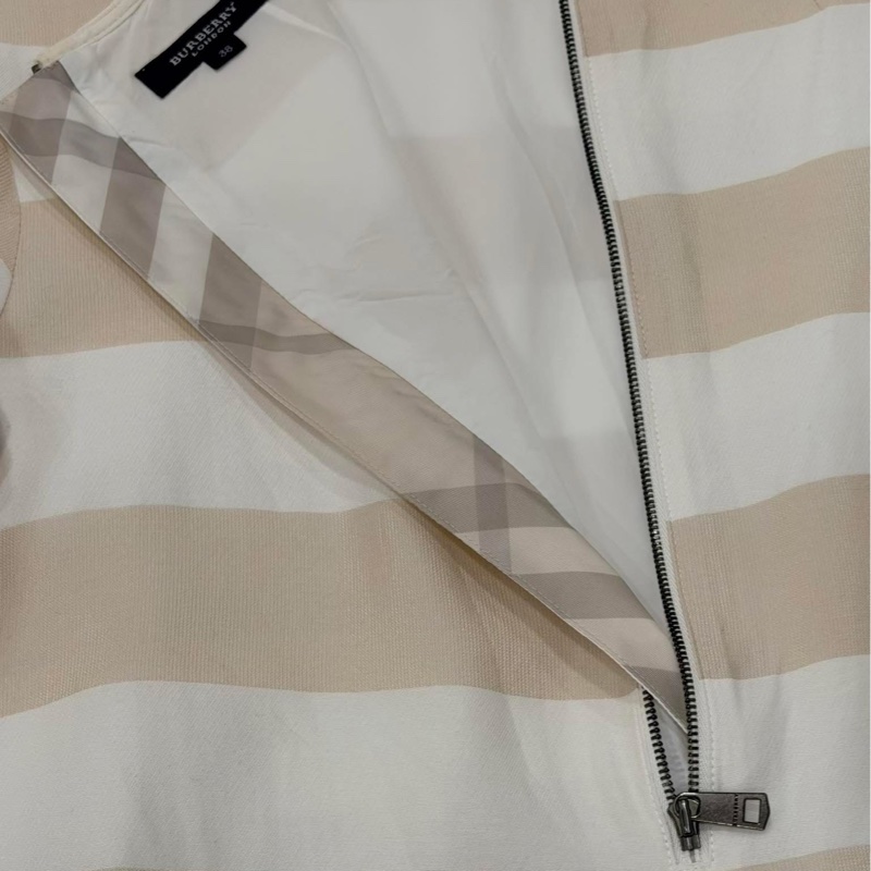 BURBERRY 倫敦 橫條拉鏈格紋洋裝-5