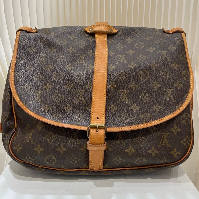 Lv/路易威登 經典Logo印花郵差包斜挎單肩包 男款 33*25*25-0