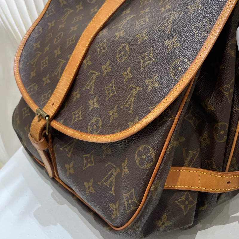 Lv/路易威登 經典Logo印花郵差包斜挎單肩包 男款 33*25*25-3