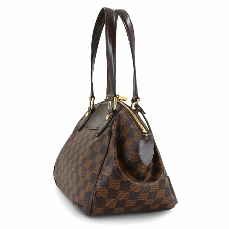 Louis Vuitton Damier Verona 小號手提包，Ebene 棕色，N41117，金色五金配件。-3