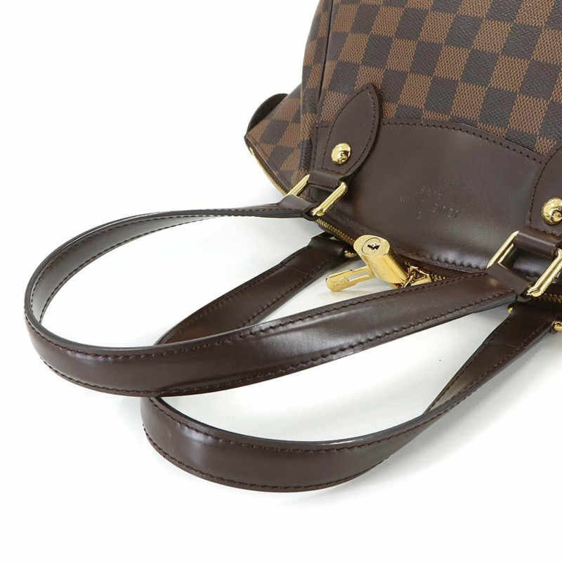 Louis Vuitton Damier Verona 小號手提包，Ebene 棕色，N41117，金色五金配件。-5