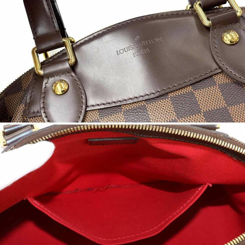 Louis Vuitton Damier Verona 小號手提包，Ebene 棕色，N41117，金色五金配件。-8