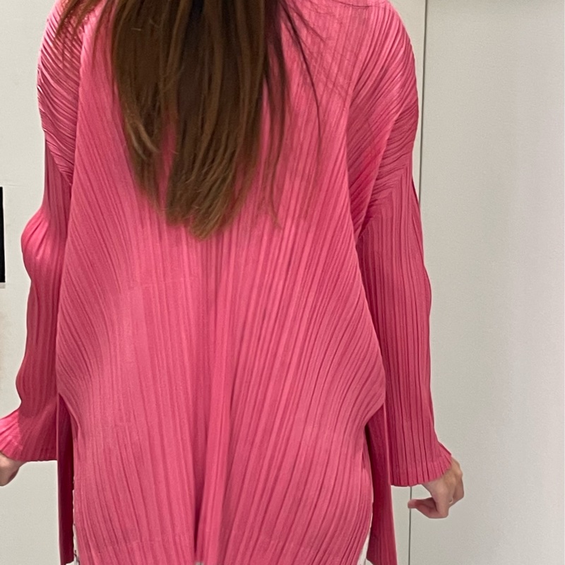 ▪️富貴選物FUGUEI▪️PP 三宅一生 杜鵑粉 開領排扣外套-3