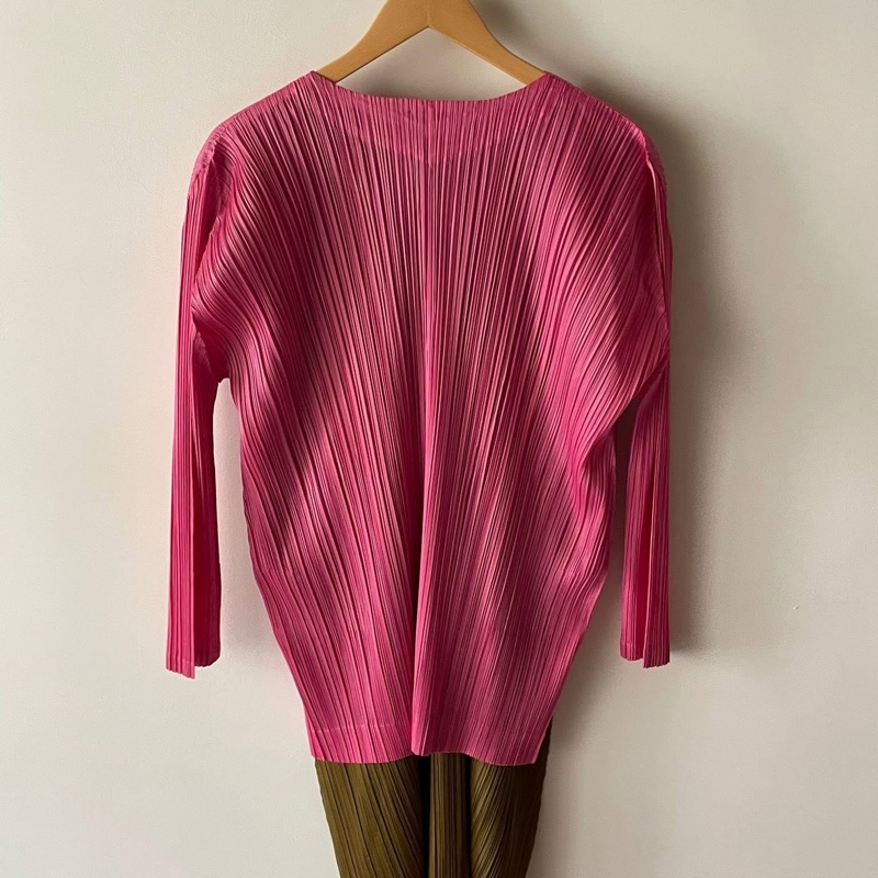 ▪️富貴選物FUGUEI▪️PP 三宅一生 杜鵑粉 開領排扣外套-10