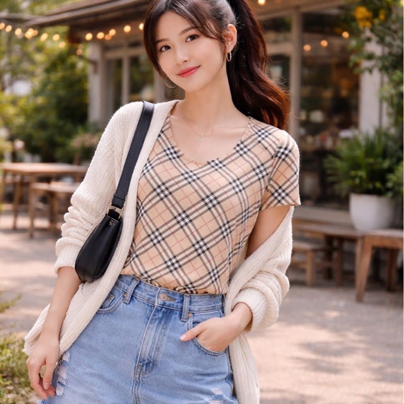 BURBERRY 倫敦 經典格紋彈性上衣-1