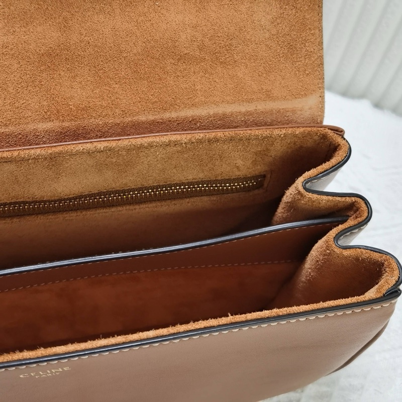 Celine賽琳teen soft 16單肩包斜挎包 牛皮 焦糖色 尺寸:23*16*5 配件:塵袋 肩帶-9